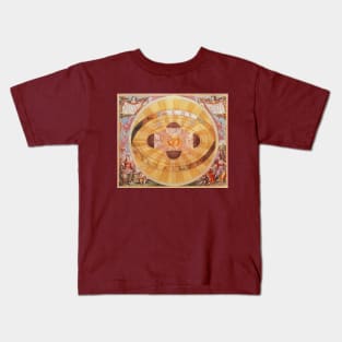 Antique Copernican Solar System by Andreas Cellarius from Harmonia Macrocosmica Kids T-Shirt